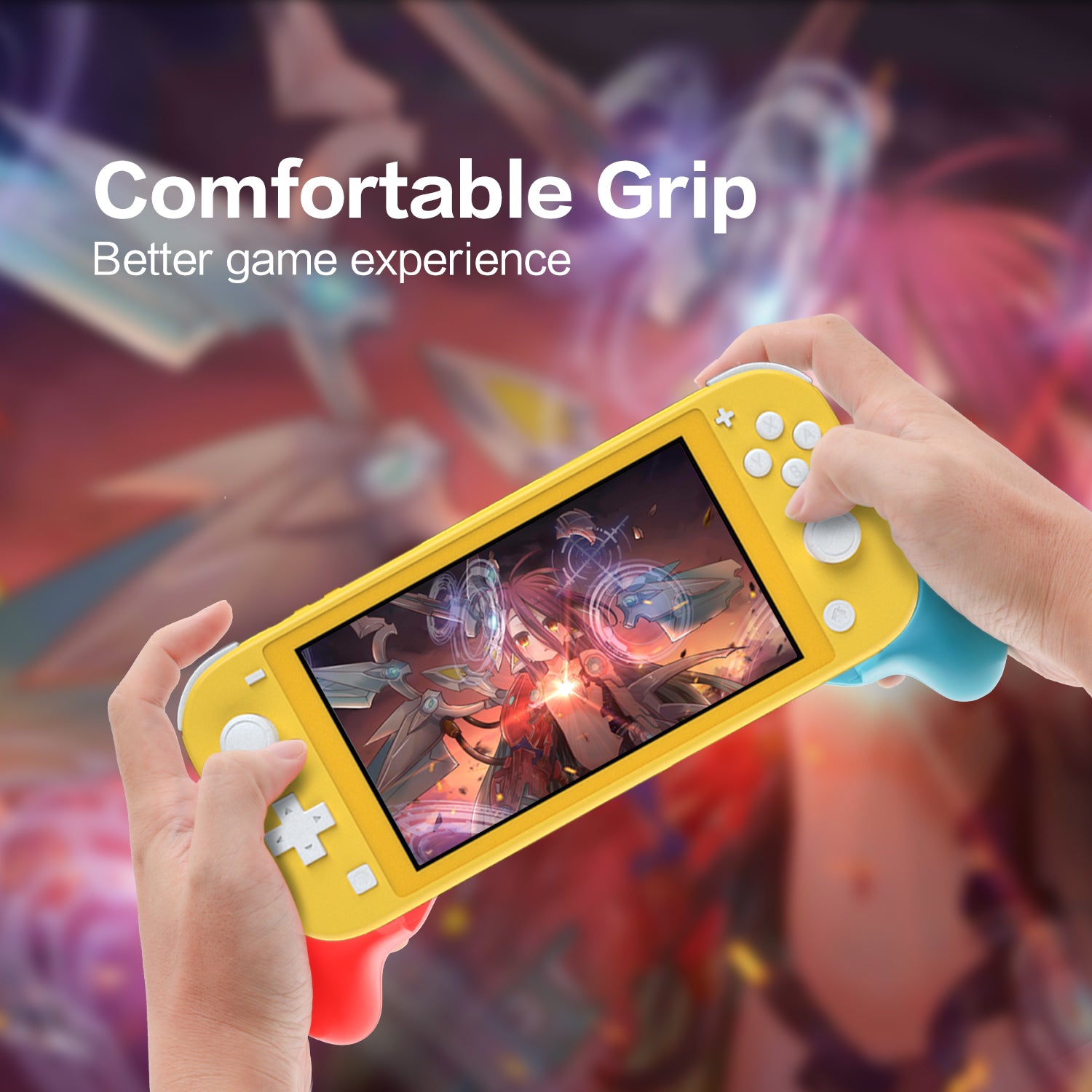 Hand Grip for Nintendo Switch Lite - BlueRed - ECHZOVE