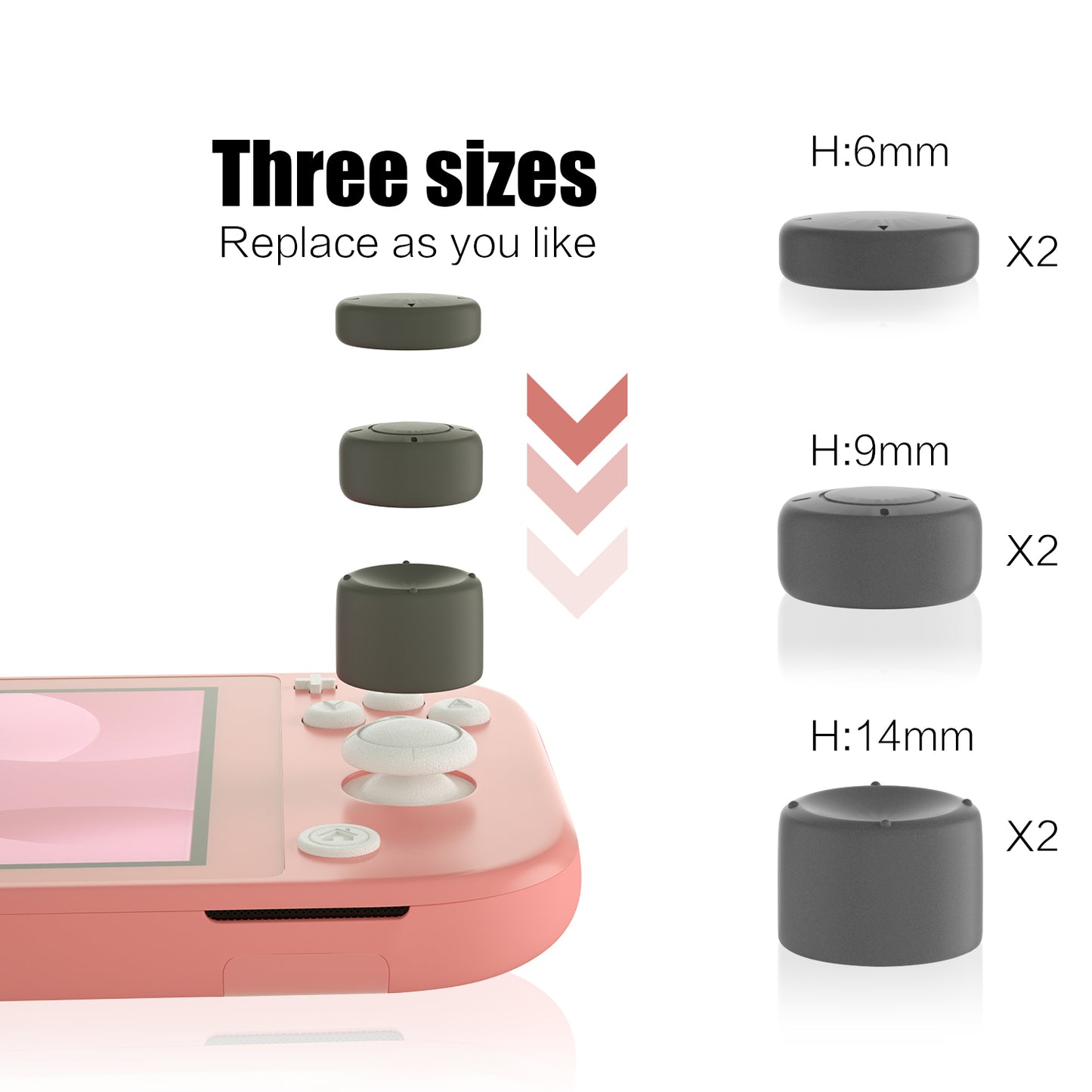 Thumb Grips for Nintendo Switch Lite, Joystick Caps for Nintendo Switch Lite - Gray - ECHZOVE