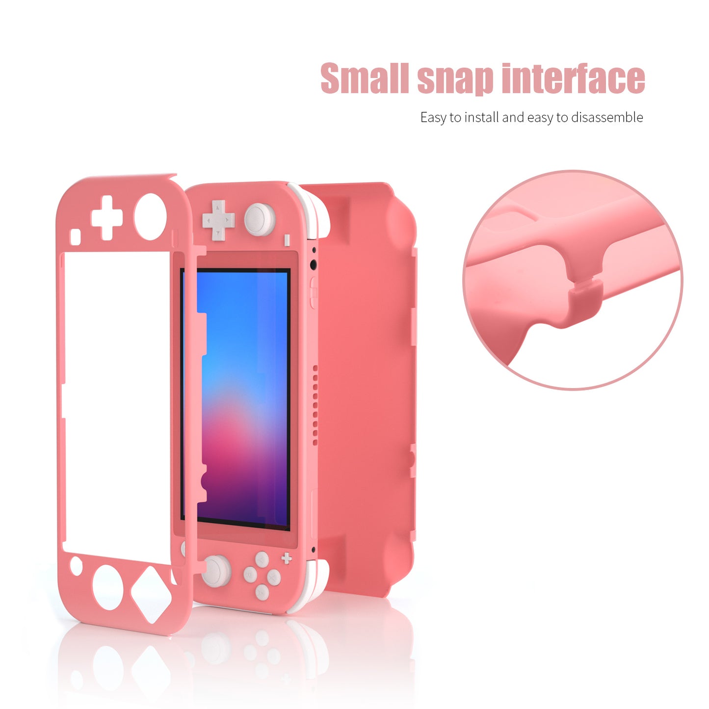 Hard Case for Nintendo Switch lite, Grip Case for Nintendo Switch lite - Pink - ECHZOVE