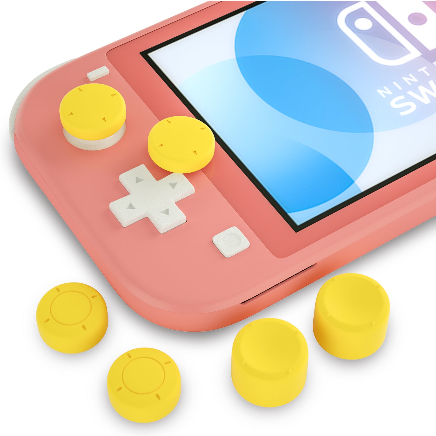 Thumb Grips for Nintendo Switch Lite, Joystick Caps for Nintendo Switch Lite - Yellow - ECHZOVE