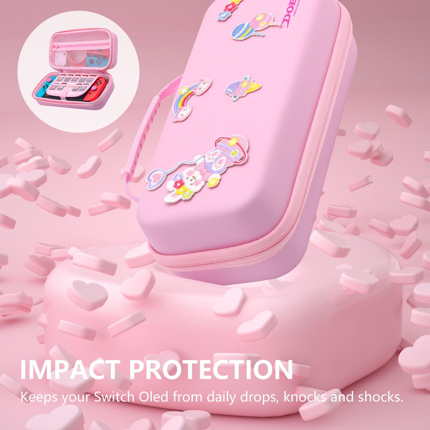 Nintendo switch oled pink case