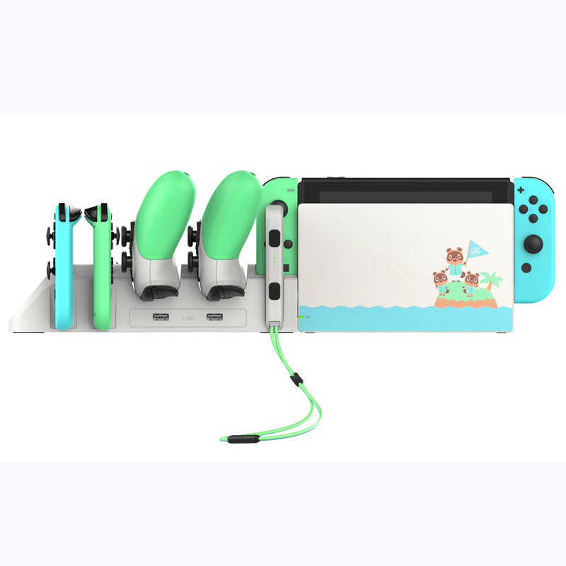 Charging Dock for Nintendo Switch, Charging Station for Nintendo Switch Joy Cons and Nintendo Switch Pro Controllers with LED Indicator - Animal Crossing New Horizons Theme - ECHZOVE