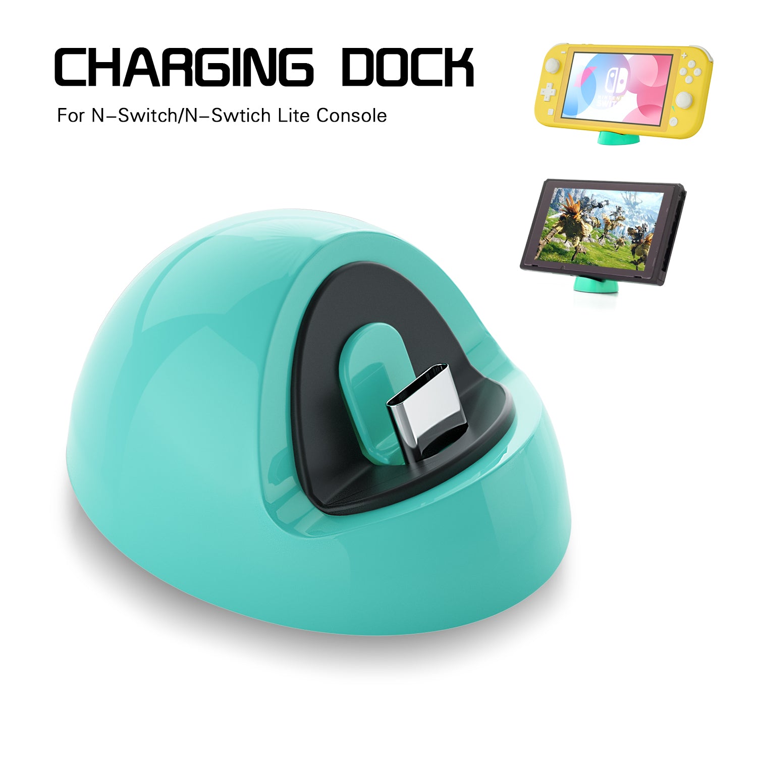 Charger for Nintendo Switch Lite, Charging Dock for Nintendo Switch Lite - Gray - ECHZOVE