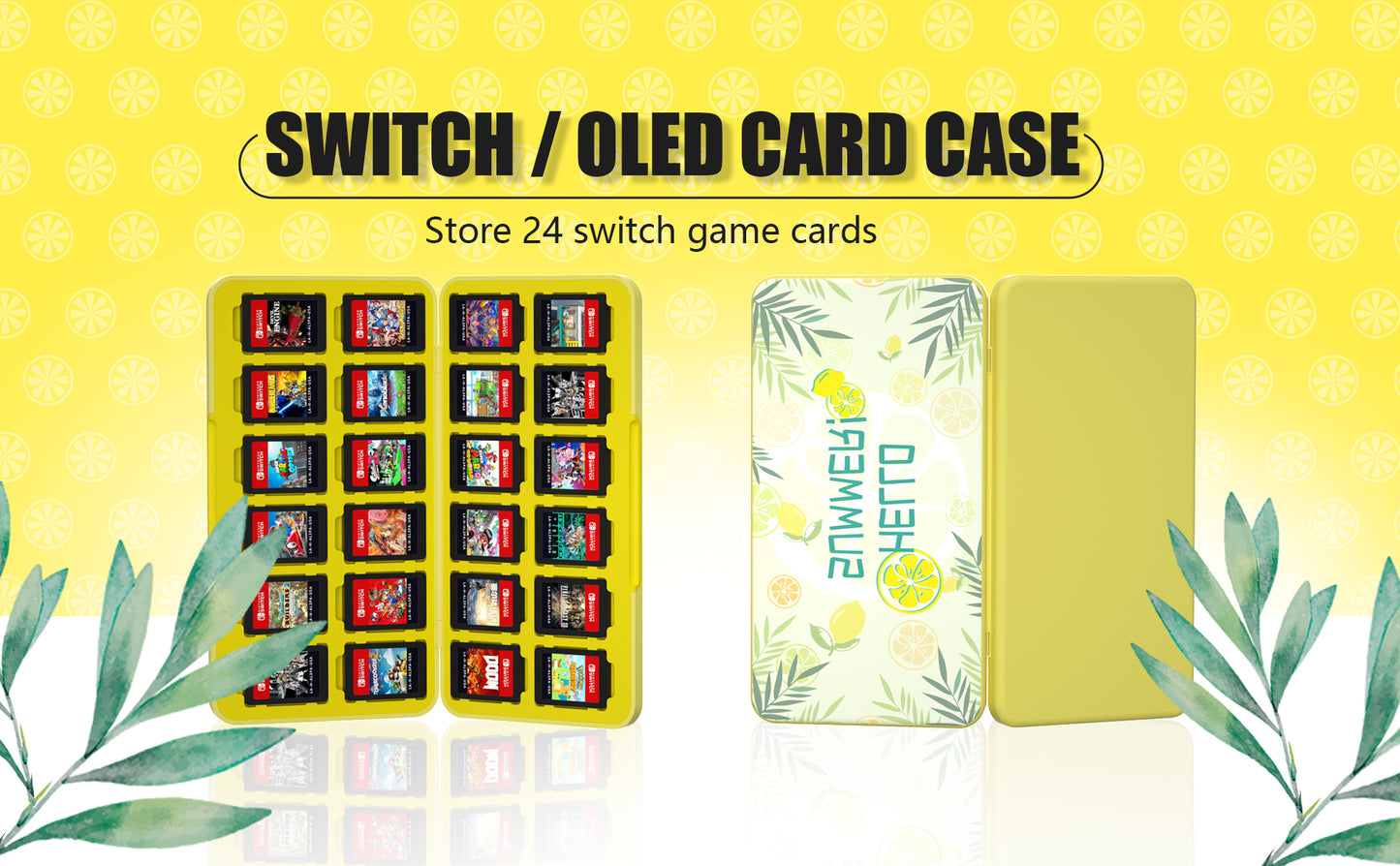 Switch Game Case, Cute Switch Card Case with 24 Slots, Switch Game Card Case Compatible with Nintendo Switch Games