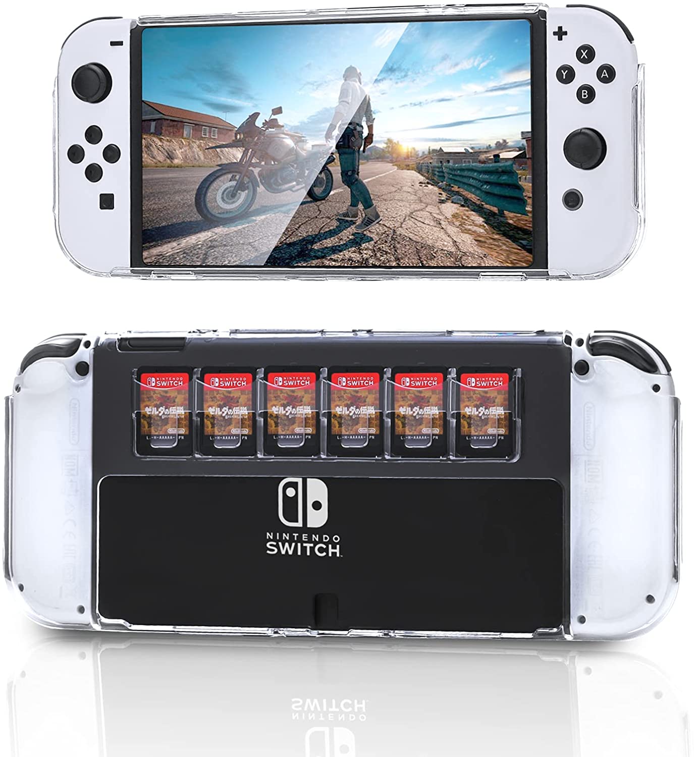 Switch OLED Protective Case, Clear Switch OLED Case Cover with Game Ho –  ECHZOVE