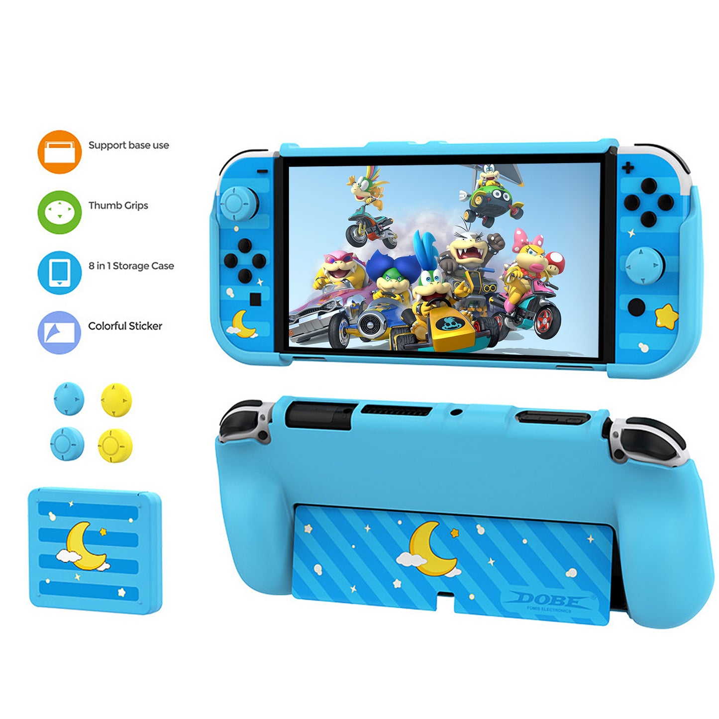 nintendo switch oled blue grip case