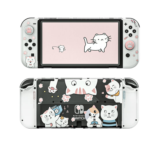 Switch OLED Cat Case, Switch OLED Cat Protective Case and Screen Protector and Thumb Grip Caps