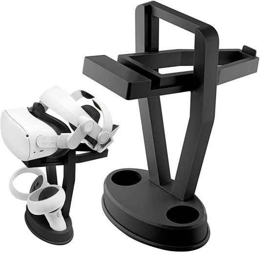 Oculus Quest 2 Holder, Headset Display Stand Compatible with Oculus Quest, Quest 2, Rift, Rift S Headset and Touch Controllers - Black