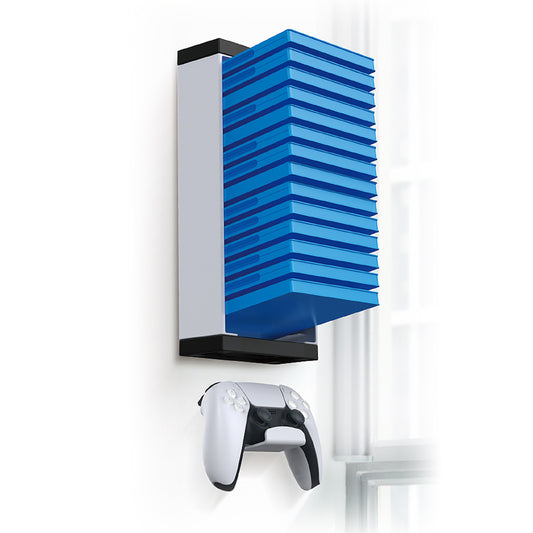 PS5 Storage Rack, PS5 Game Storage Wall Mount and PS5 Controller Holder Wall Mount - ECHZOVE