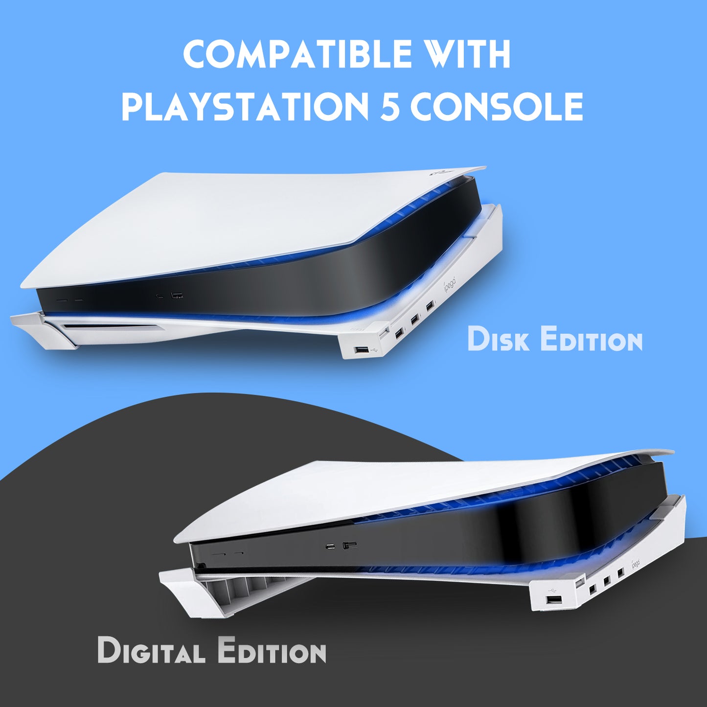 ps5 horizontal stand with usb hub