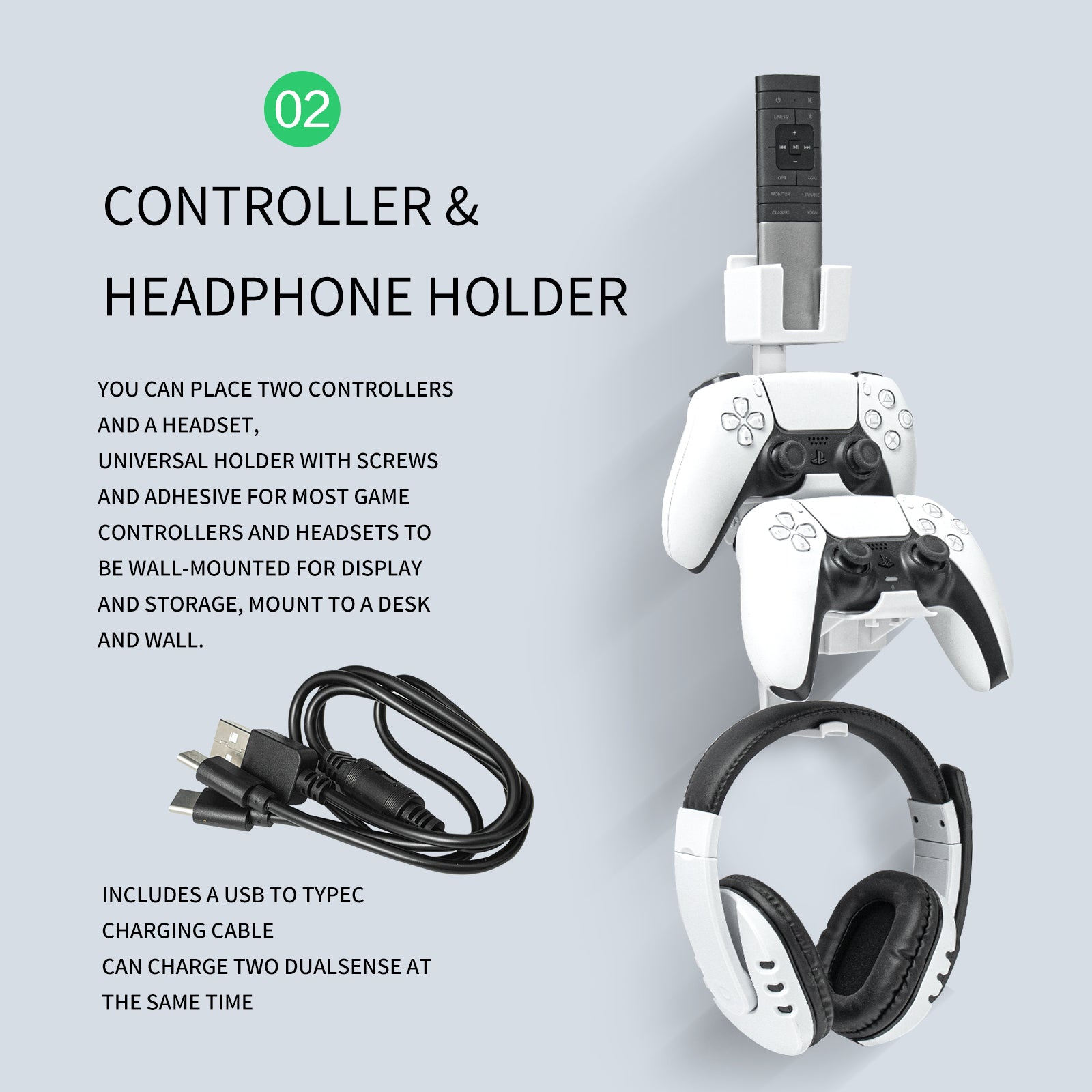 ps5 wall mount kit with controller mount