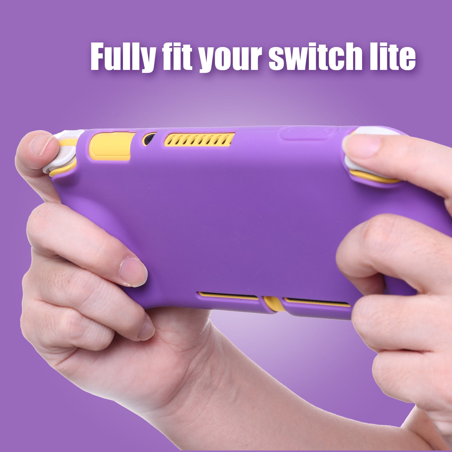 Grip Case for Nintendo Switch Lite, Silicone Case for Nintendo Switch Lite - Purple - ECHZOVE