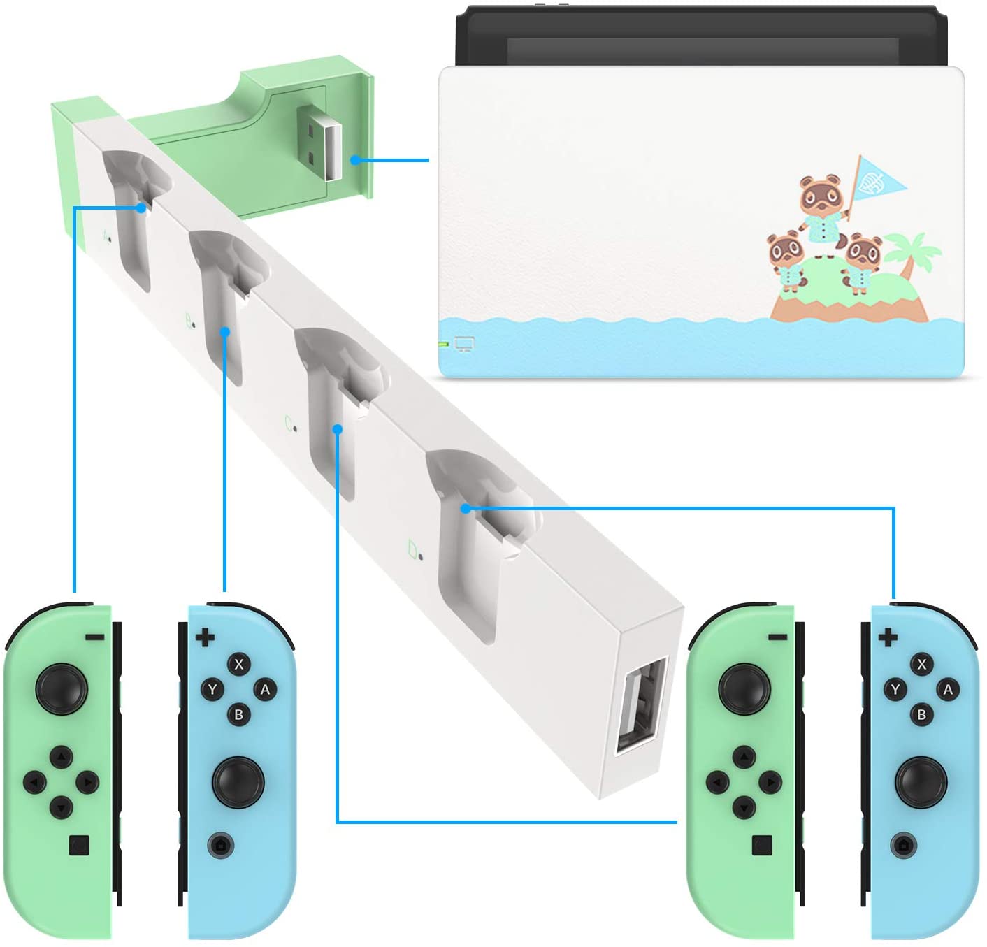 nintendo switch joy con charger dock