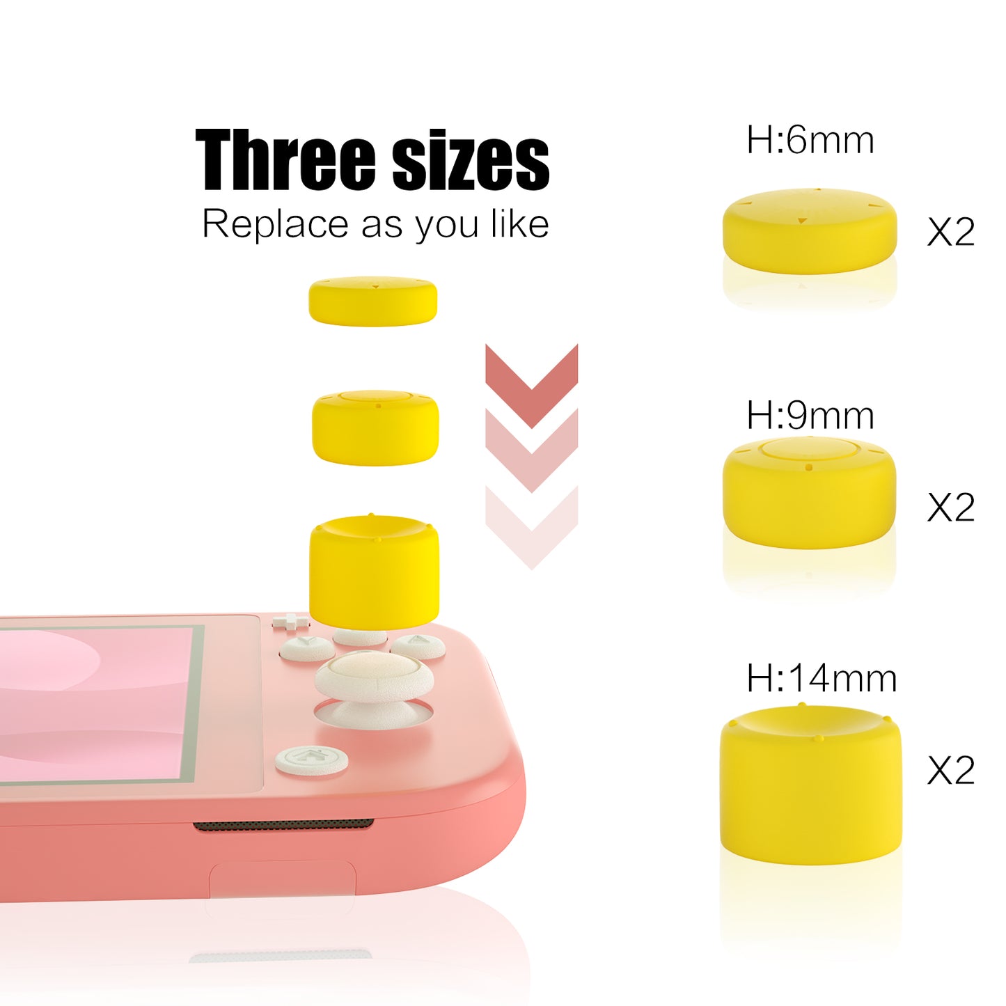 Thumb Grips for Nintendo Switch Lite, Joystick Caps for Nintendo Switch Lite - Yellow - ECHZOVE