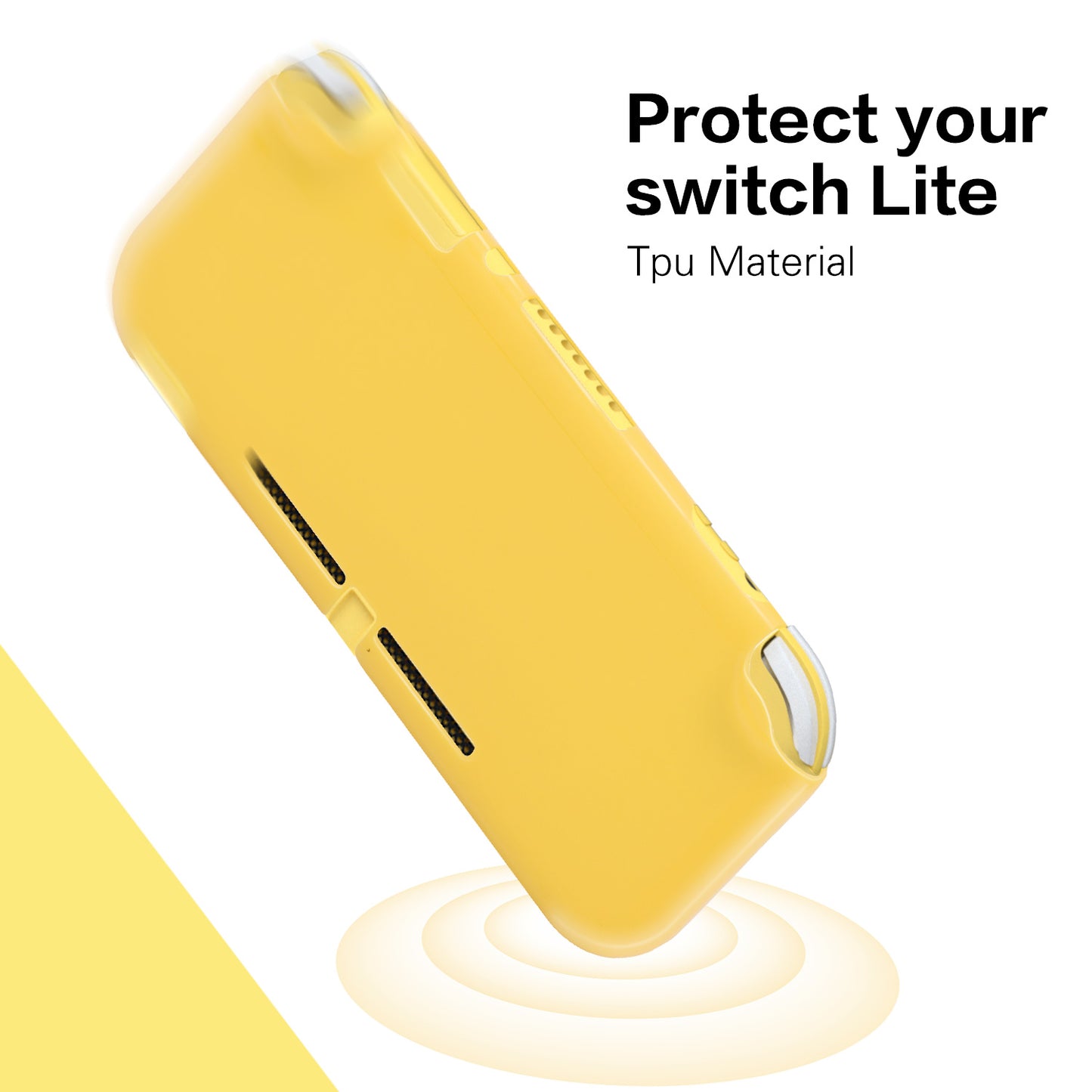 TPU Case for Nintendo Switch Lite, Flexible Soft Protective Cover Case for Nintendo Switch Lite - Yellow - ECHZOVE