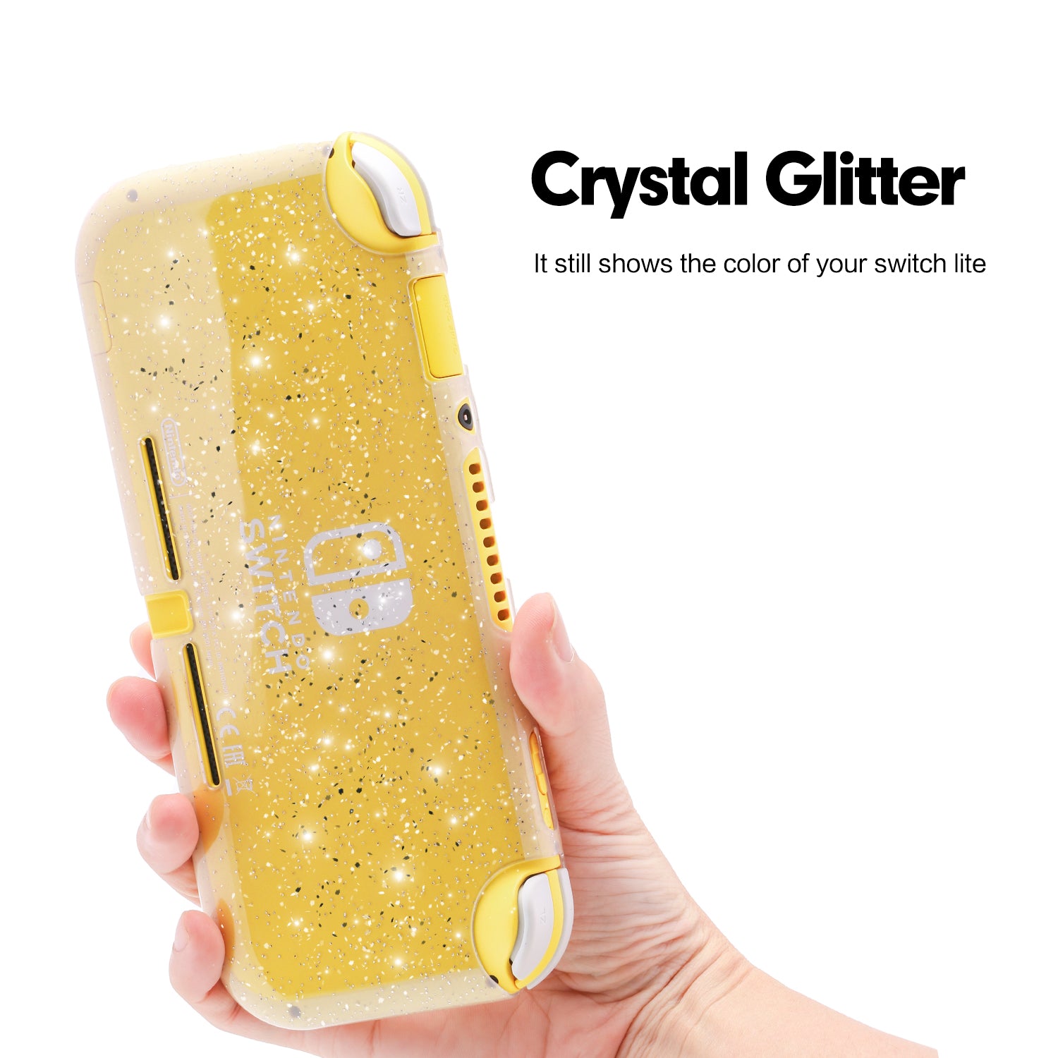 Crystal Glitter Case for Nintendo Switch Lite, Clear Shiny Sparkly TPU Cover for Switch Lite - ECHZOVE