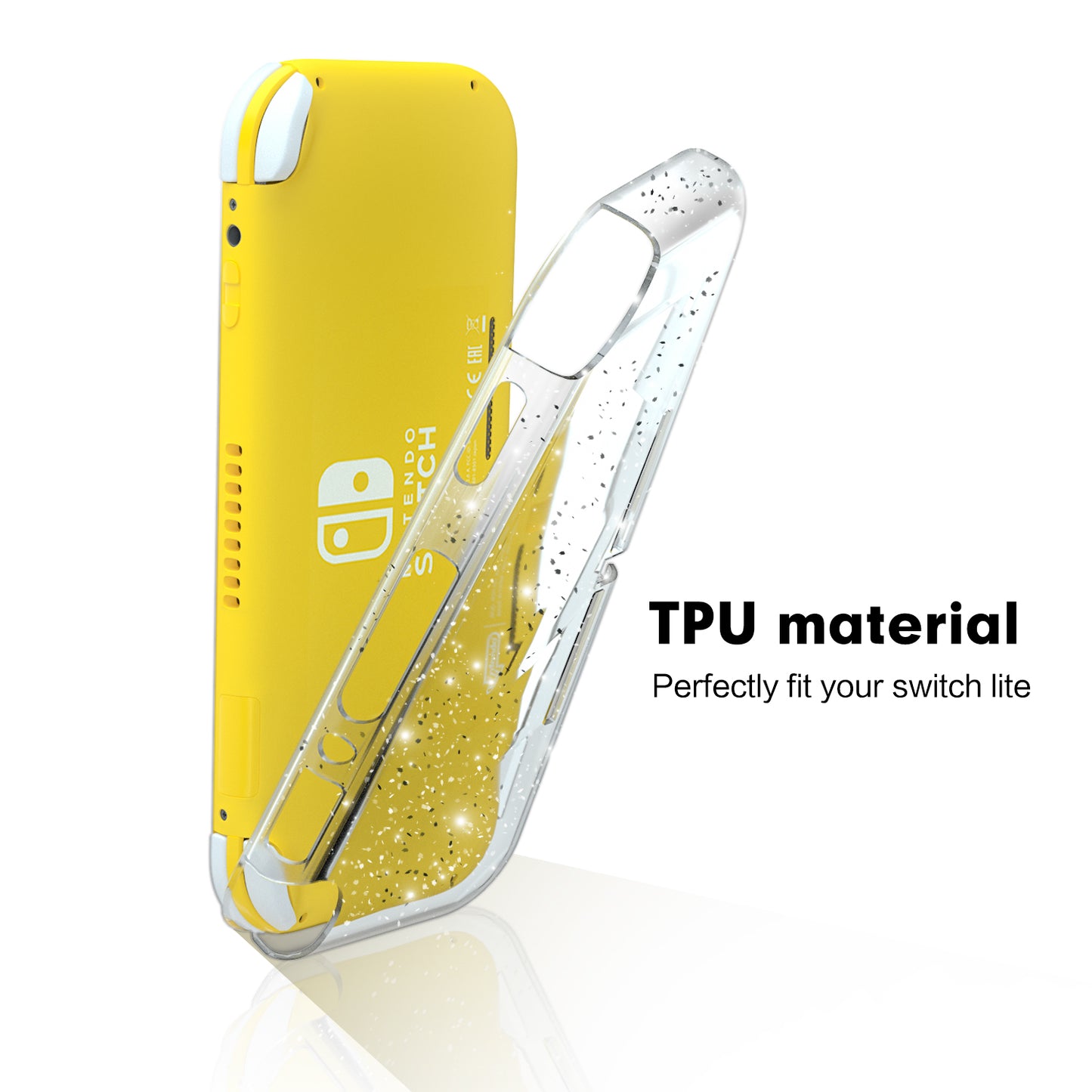 Crystal Glitter Case for Nintendo Switch Lite, Clear Shiny Sparkly TPU Cover for Switch Lite - ECHZOVE