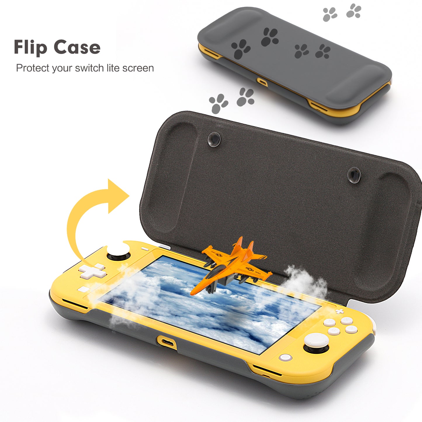 Case for Nintendo Switch Lite, Protective Slim Case for Nintendo Switch Lite with Grip - Gray - ECHZOVE