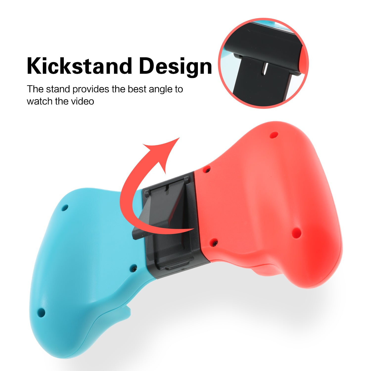 Hand Grip for Nintendo Switch Lite - BlueRed - ECHZOVE