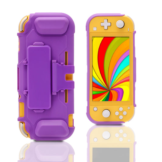 Purple Case for Nintendo Switch lite, Protective Case for Nintendo Switch lite with Game Card Storage and Kickstand - Purple - ECHZOVE