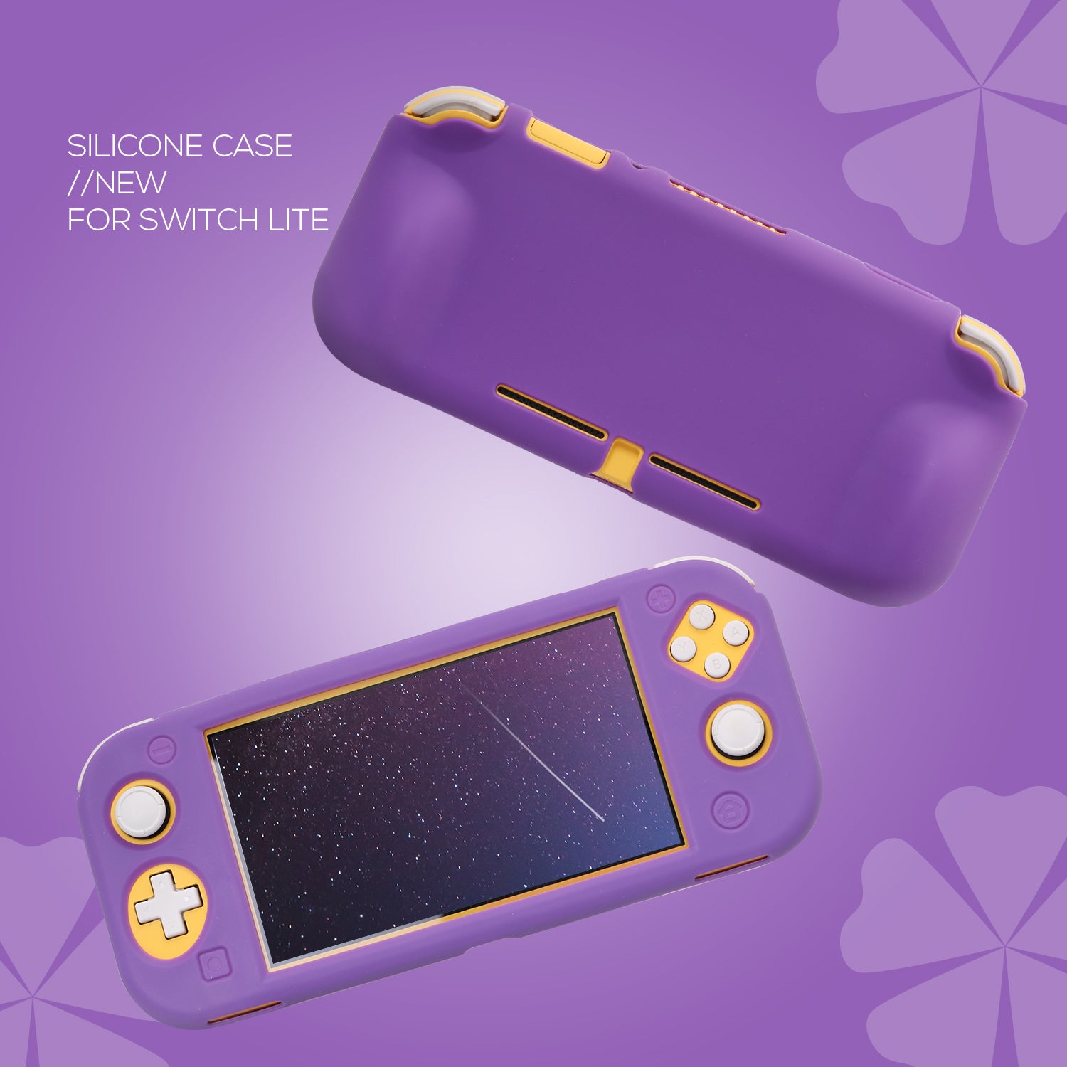 Grip Case for Nintendo Switch Lite, Silicone Case for Nintendo Switch Lite - Purple - ECHZOVE