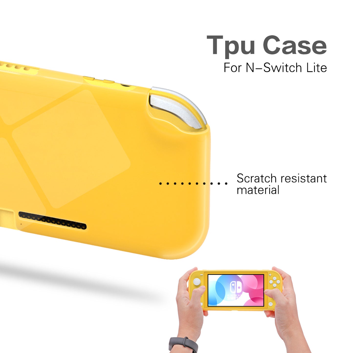 TPU Case for Nintendo Switch Lite, Flexible Soft Protective Cover Case for Nintendo Switch Lite - Yellow - ECHZOVE