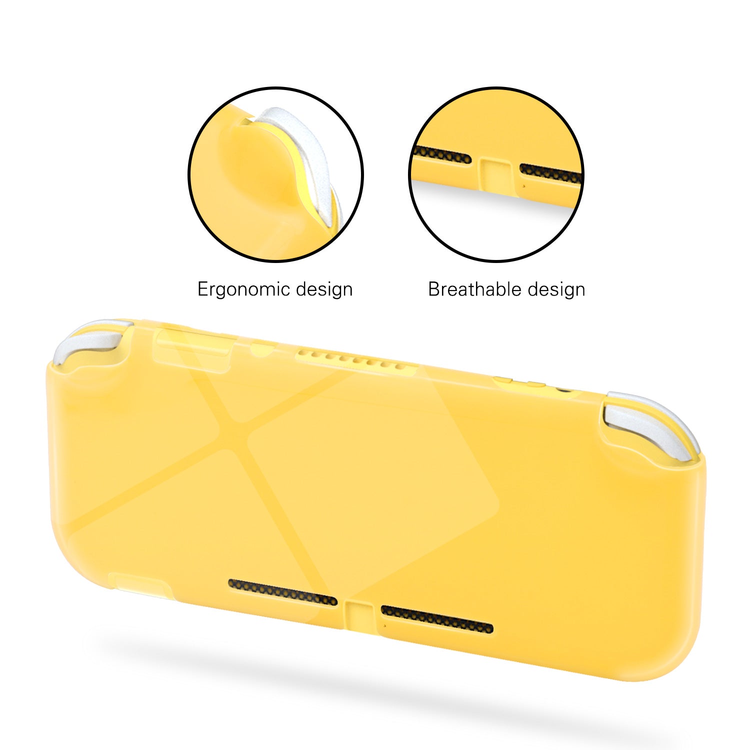 TPU Case for Nintendo Switch Lite, Flexible Soft Protective Cover Case for Nintendo Switch Lite - Yellow - ECHZOVE