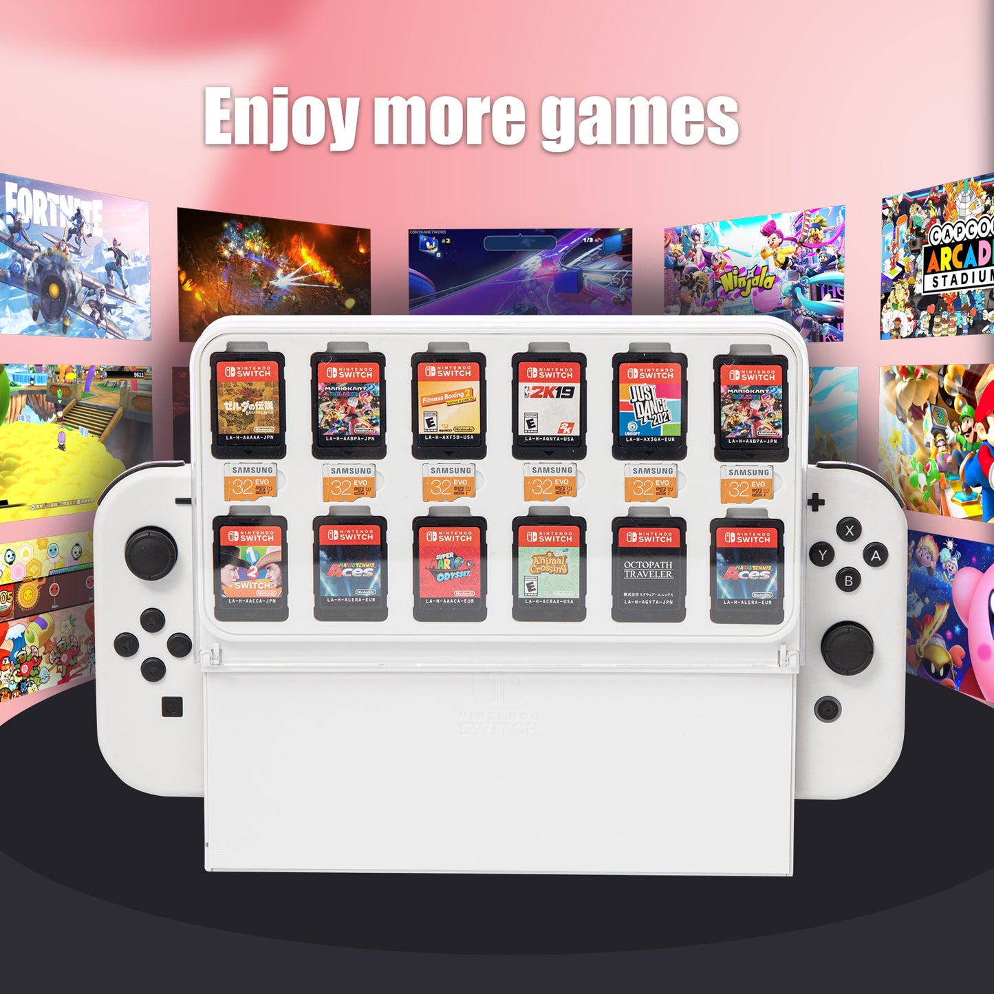 Game Card Case for Switch OLED, Switch Card Case Cartridge Game Card Display Cabinet Box