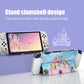 Switch OLED Protective Case, Switch OLED Hard Console Case and Switch OLED Joy Con TPU Case with Thumb Grip Caps - Castle Theme