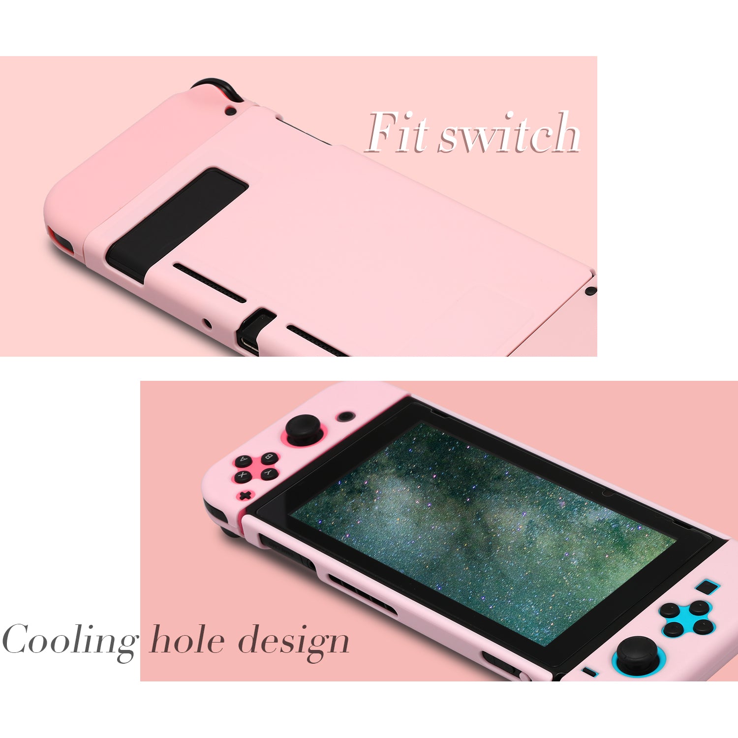 Dockable Case for Nintendo Switch, Hard Case for Nintendo Switch - Pink - ECHZOVE