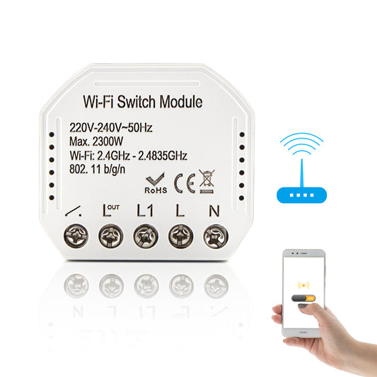 Smart WiFi Light Switch, Smart Remote WiFi Switch Compatible with Google Home and Alexa, IFTTT, Support Voice Control and Setting Schedule Timer, No Hub Required - 1 Pack - ECHZOVE