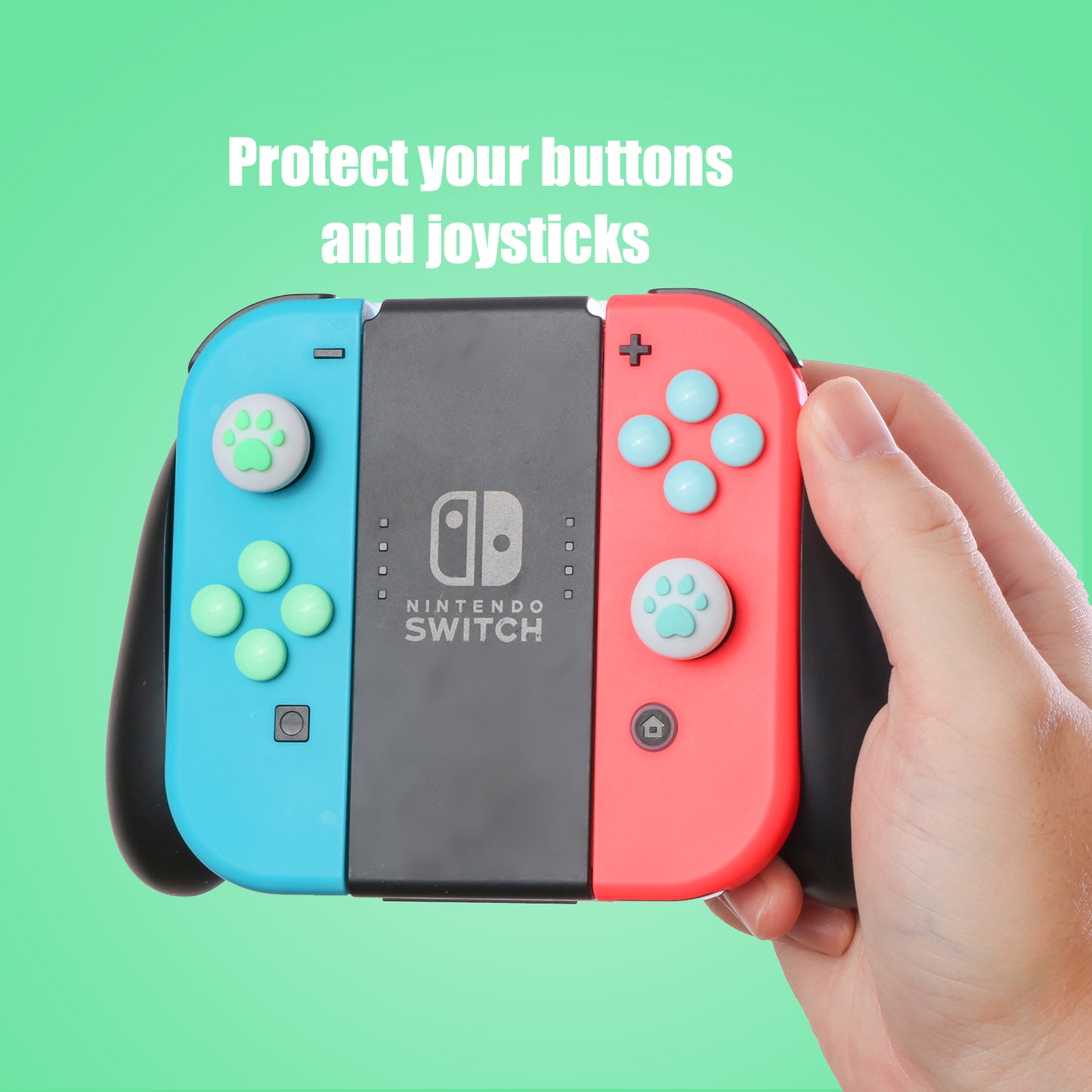 Paw Print Thumb Grip Caps for Nintendo Switch, Button Cap Set for Nintendo Switch Joy-con - Animal Crossing New Horizons Theme - ECHZOVE