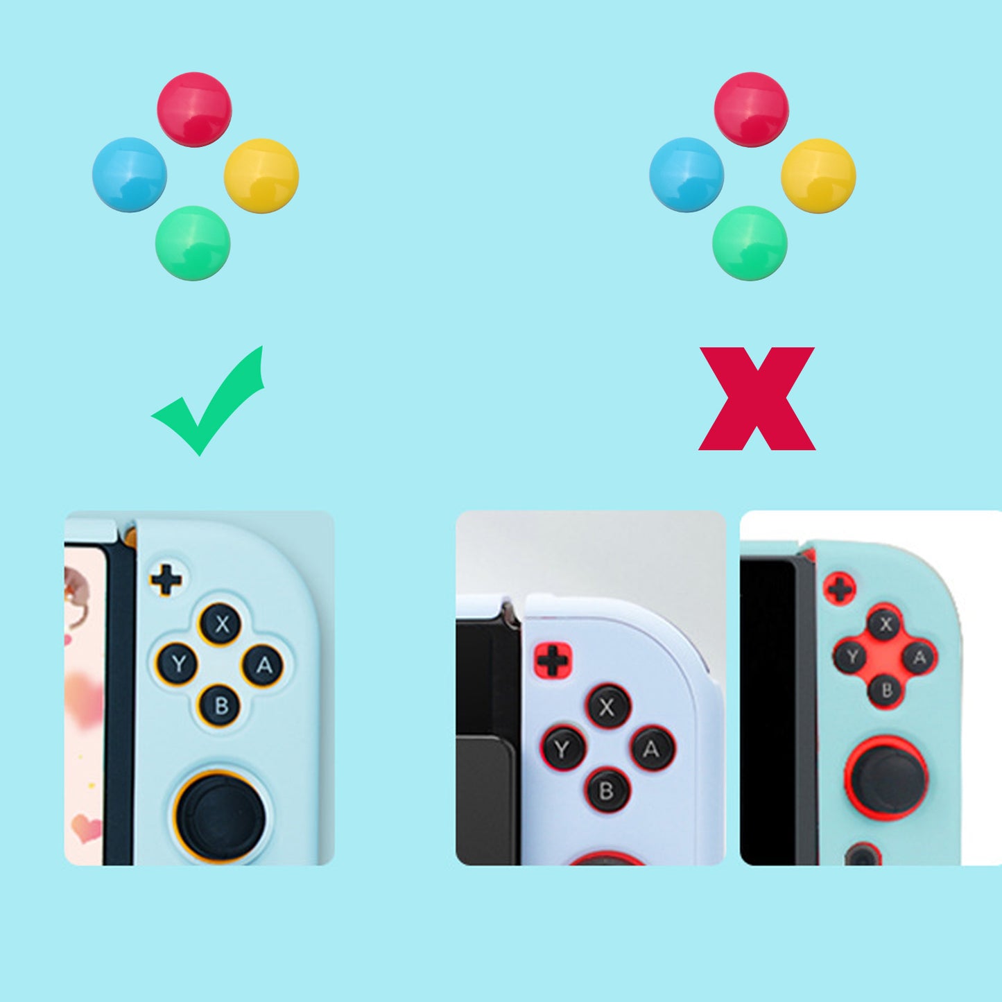 Paw Print Thumb Grip Caps Cover for Nintendo Switch, Button Cap Set for Nintendo Switch Joy-con- BlueWhite - ECHZOVE